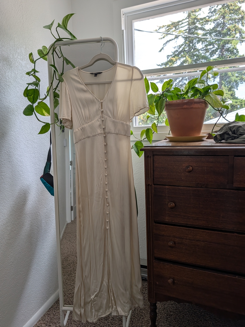 Nobody’s Child White Satin Bridesmaids Erin Midaxi Dress
